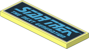 Tile  2 x  6 with Dark Azure "STAR TREK" and "THE NEXT GENERATION" Sticker