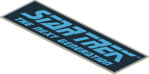 Sticker  1.8 x  5.8 with Dark Azure "STAR TREK" and "THE NEXT GENERATION"