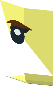 ~Minifig Head with Reddish Brown Eyebrow and Black Eye Pattern