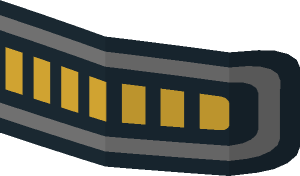 ~Minifig Head with Gold Visor, Black Eyebrows, Neutral / Smile with Teeth Pattern 2-Sided Pattern - Visor Half