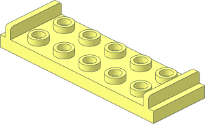 Plate  2 x  6 with  2 x  5 Studs and Door Stops on Top