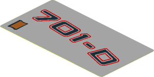 Sticker  2.0 x  3.8 with Black "701-D" with Red Outline