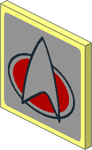 Roadsign Clip-on  2 x  2 Square with Red Starfleet Combadge Sticker