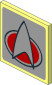 Roadsign Clip-on  2 x  2 Square with Red Starfleet Combadge Sticker
