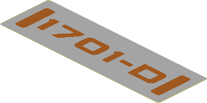 Sticker  1.8 x  5.8 with Dark Orange "1701-D"