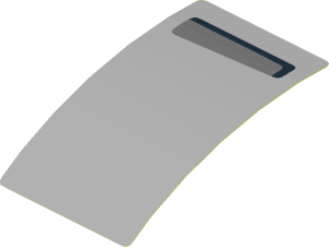 Sticker  3 x  1.8 with Black and Dark Bluish Grey Gill Left (Formed)