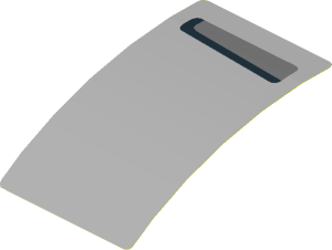 Sticker  3 x  1.8 with Black and Dark Bluish Grey Gill Left (Formed)