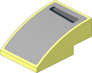 Slope Brick Curved  3 x  2 with Black and Dark Bluish Grey Gill Right Sticker