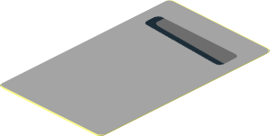 Sticker  3 x  1.8 with Black and Dark Bluish Grey Gill Right