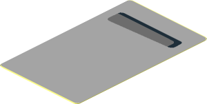 Sticker  3 x  1.8 with Black and Dark Bluish Grey Gill Left