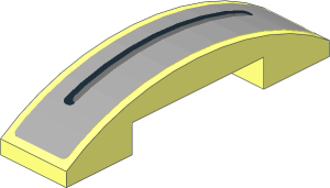 Slope Brick Curved  4 x  1 Double with  1 Slit Sticker