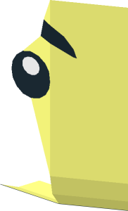 ~Minifig Head with Black Thick Eyebrow and Eye Half Pattern