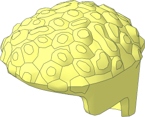 Minifig Hair Short Coiled with Straight Sides