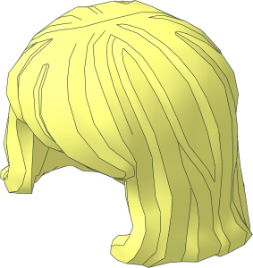 Minifig Hair Shoulder Length, Wavy with Bangs