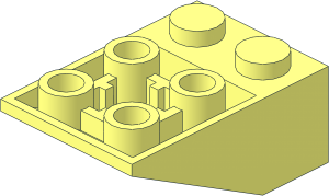 Slope Brick 33  3 x  2 Inverted with Ribs between Studs and Round Bottom Pin