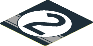 Sticker  1.9 x  1.8 with Black Number 2 in White Disc on Black Background