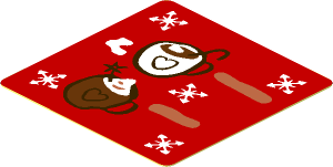 Sticker  1.8 x  1.8 with Reddish Brown and White Chocolate Cups