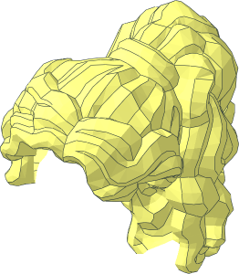 ~Minifig Hair Female Long Wavy, High Back Ponytail - Outside