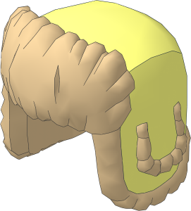 Minifig Hat Ushanka with Tan Fur