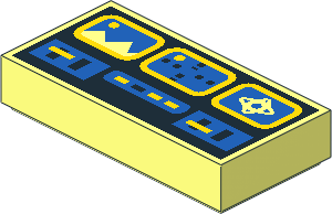 Tile  1 x  2 with Ice Planet Control Panel Pattern