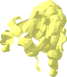 ~Minifig Hair Female Long Wavy, High Back Ponytail with Marbled Opal Trans Dark Pink Pattern - Color 16