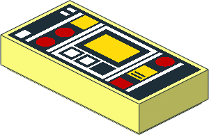 Tile  1 x  2 with Red & Yellow Controls Pattern