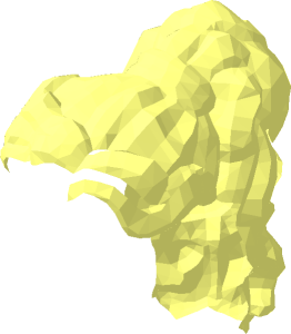 ~Minifig Hair Female Long Wavy, High Back Ponytail with Marbled Trans-Dark Pink Pattern - Color 16