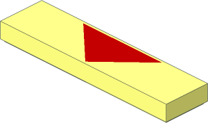 Tile  1 x  4 with Red Triangle Pattern