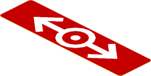 Sticker  1.0 x  3.8 White Train Logo on Red Background