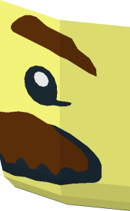 ~Minifig Head Reddish Brown Bushy Eyebrow and Large Mustache Half Pattern