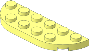 Plate  2 x  6 with Two Rounded Corners