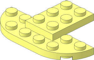 Plate  2 x  6 with Rounded Corners with Raised Plate  3 x  2