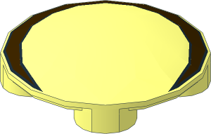 Dish  2 x  2 without Rim with Dark Brown Crescent Pattern