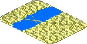 Duplo Baseplate 12 x 16 with 12 x  4 Stud Gap with River Pattern