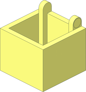 Container Box  2 x  2 x  1.333 with Top Opening