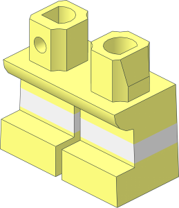 Minifig Hips and Legs Short with White Horizontal Stripe Pattern