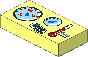 Tile  1 x  2 with Vehicle Gauges Pattern