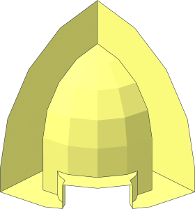 ~Brick  1 x  1 x  1 Round Quarter Dome with Curved Top without Patternable Faces