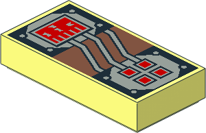 Tile  1 x  2 with Stingray Control Panel Pattern