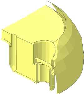 ~Cylinder Hemisphere  7 x  7 Flat with 2 Pin Holes Quarter