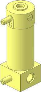Technic Pneumatic Cylinder  2 x  2 x  5 with 2 Ports and Cap