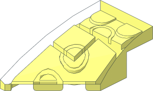 ~Slope Brick Curved  4 x  2 with Cutout Left without Patternable Areas