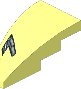 Slope Brick Curved  4 x  2 with Cutout Right with Ferrari Stradale Headlight Pattern