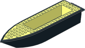 Boat Hull Floating  6 x 24 x  3 (Complete) with Black Base