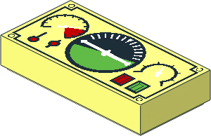 Tile  1 x  2 with Avionics Black and Green Pattern