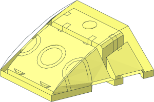 ~Wedge  4 x  3 Triple Curved without Studs without Top