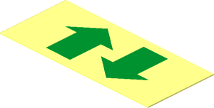 Sticker  0.8 x  1.8 with Green Up and Down Arrows