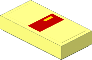 Tile  1 x  2 with Red and Yellow Rectangle Top Left Sticker