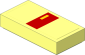 Tile  1 x  2 with Red and Yellow Rectangle Top Left Sticker