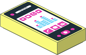 Tile  1 x  2 with Smartphone with Sound Level Pattern
